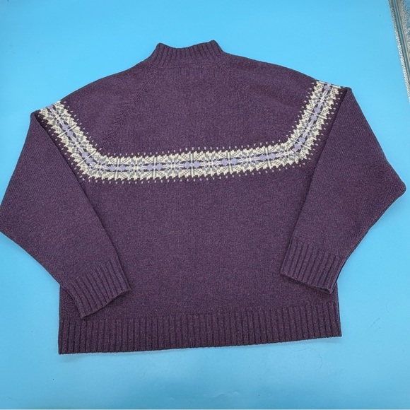 WOOLRICH Women’s Pullover 1/4 Zip Sweater Sz Large Multi Colors 100% Lambs Wool - Picture 3 of 4